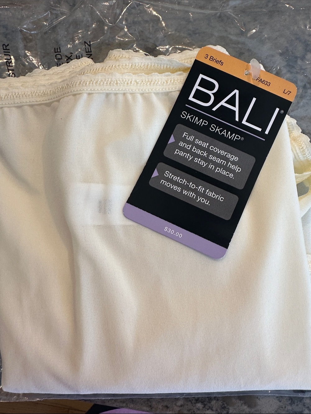 Bali White Skimp Skamp Women's Briefs (3 Pack)